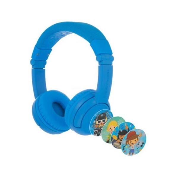 BuddyPhones Play Wireless Bluetooth Volume Limiting Kids Headphones Cool Blue