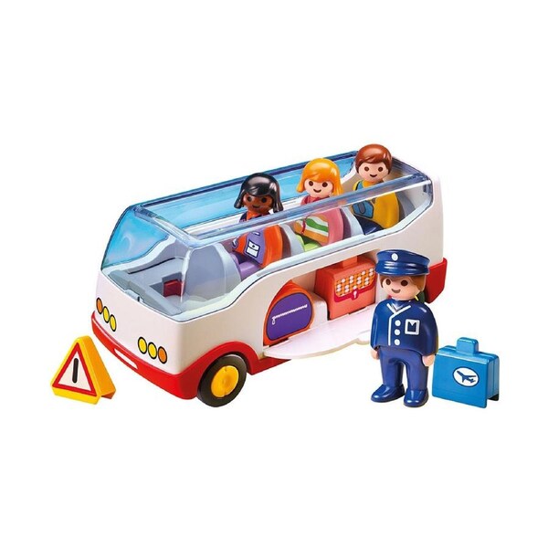 Playmobil Licensed 1.2.3 Airport Shuttle Bus With Four Figures Model Toy Set