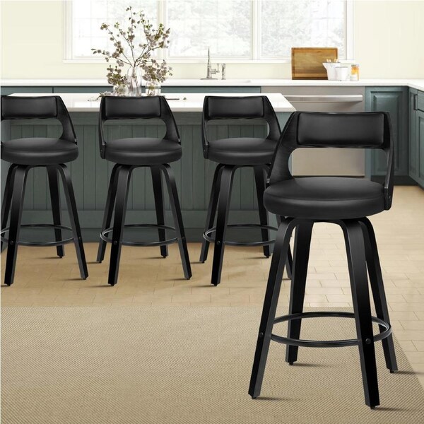 4x ALFORDSON Bar Stools Dining Chair All Black