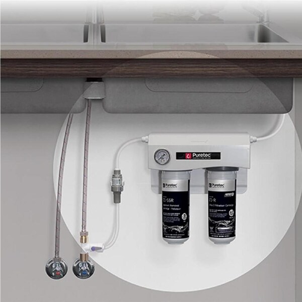 PURETEC Z1 Dual Under Sink Rainwater Filter - Quick Twist Ultra Z Filtration - 0.1 Micron