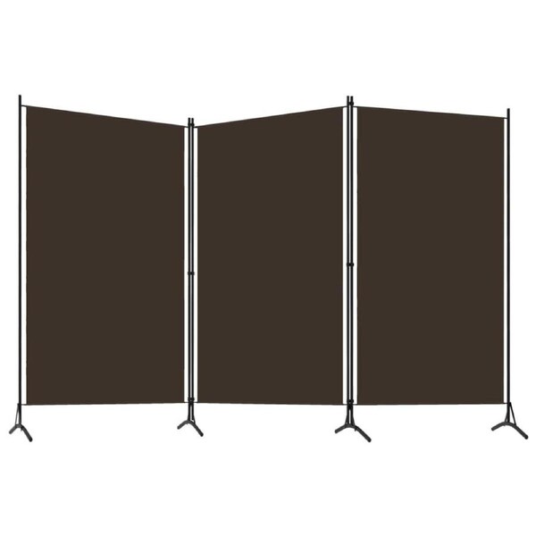 3 Panels Privacy Room Divider Partition Folding Foldable Screen Panel Iron Brown