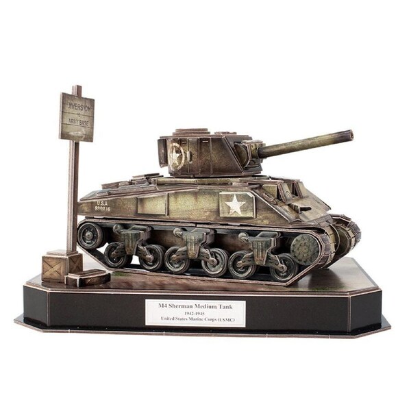 CubicFun 1:35 WWII US M4A4 Sherman Tank - 3D DIY Model Kit