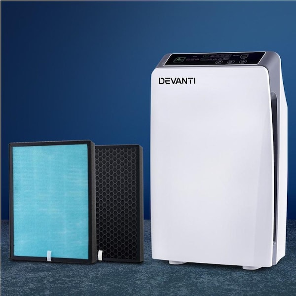 1X Devanti Air Purifier 4 Stage HEPA w/Replacement Filter