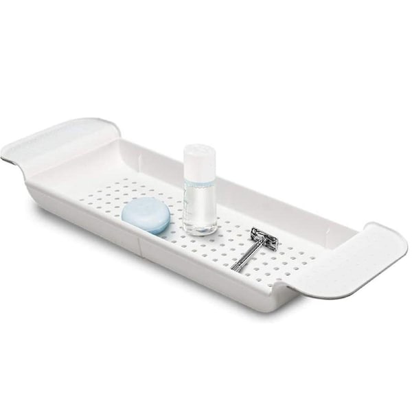 Bathtub Caddy Tray, Expandable Bath Shelf, Bathroom Holder Over Bath Tub Shelf Support