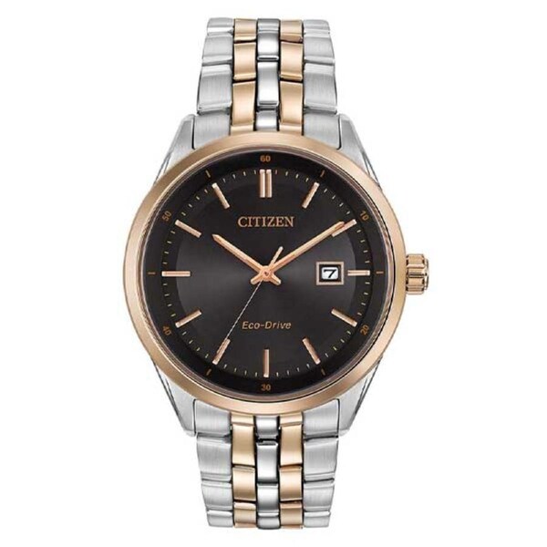 Citizen Eco-Drive Black Dial Stainless Steel Dress Men's Watch (BM7256-50E)