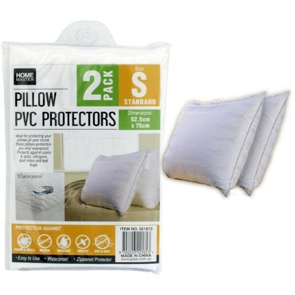 4x Pillow Protector Covers with Zipper Opening