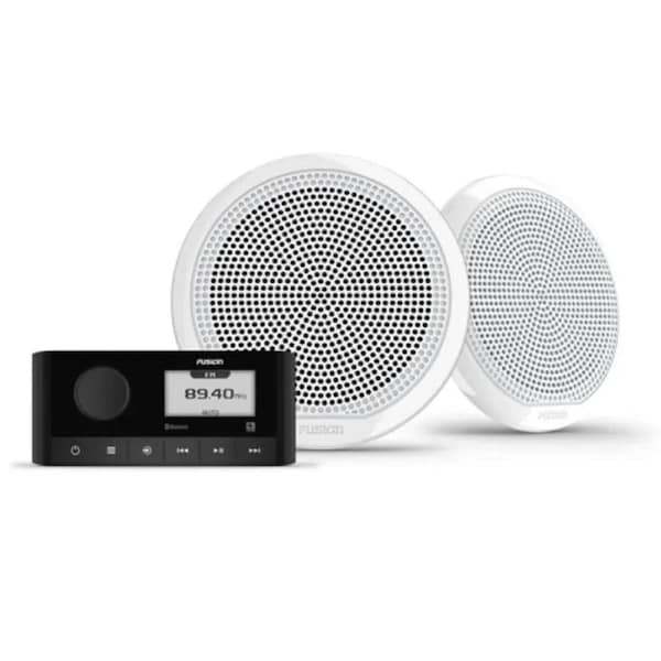 Fusion MS-RA60 Marine Stereo and EL Classic Speakers Bundle - White