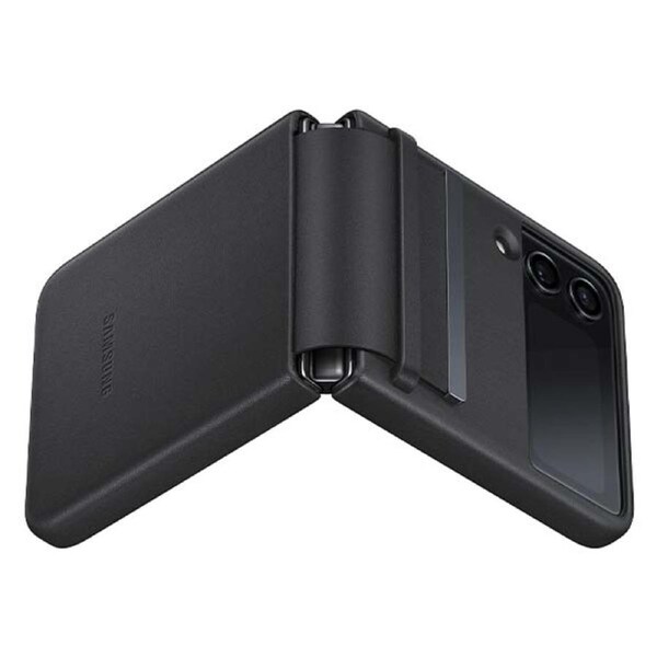 Samsung Flap Leather Cover (Suits Galaxy Z Flip4) - Black