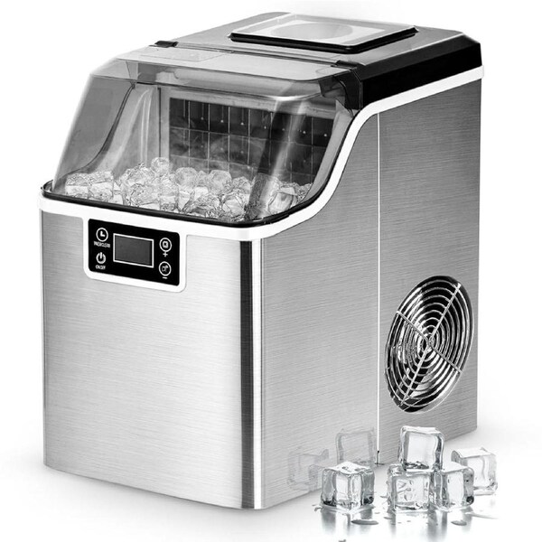 ADVWIN Ice Maker Machine Countertop - 20KG/24H Portable Compact Ice Cube Maker, Auto Self-Cleaning