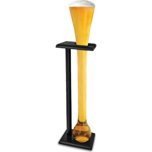 Yard Beer/Alcohol Beverage Drinking Cone Novelty Glass/Cup w/Timber Stand 2.75L