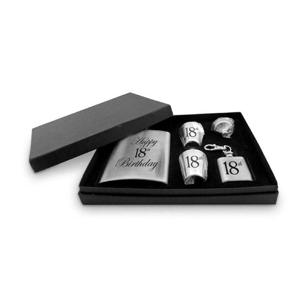 5pc Hip Drinking Stainless Steel 210ml Flask/Shot Glass/Funnel Spirits 18th Set
