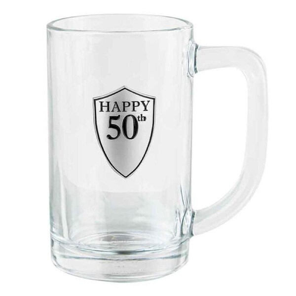 Birthday 50th Celebration Beer Stein/Glass 500ml Drinking Cup Glassware w/Handle