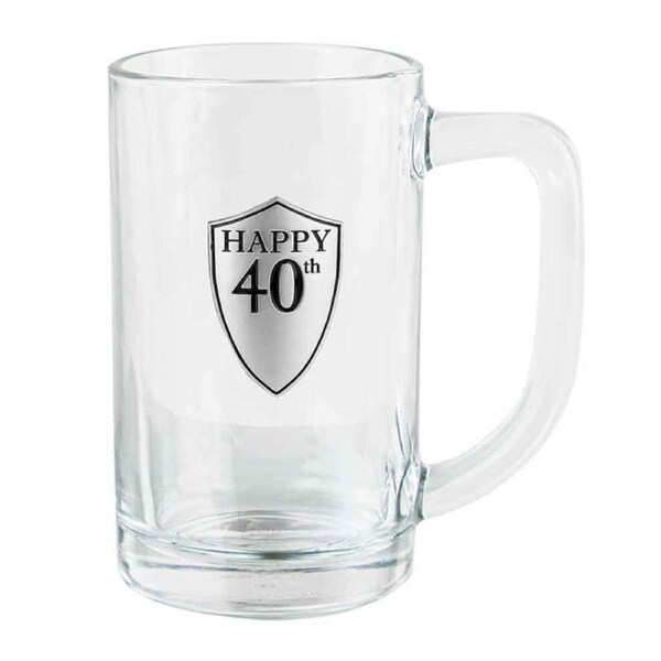 Birthday 40th Celebration Beer Stein/Glass 500ml Drinking Cup Glassware w/Handle
