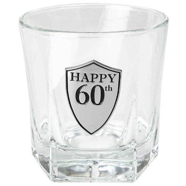 Birthday 60th Whisky/Alcohol Glass 210ml Tumbler Drinking Cup Beverage Glass