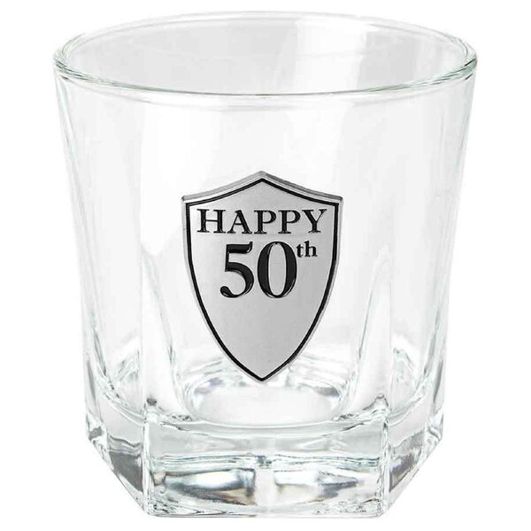 Birthday 50th Whisky/Alcohol Glass 210ml Tumbler Drinking Cup Beverage Glass
