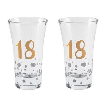 2PK 18th Birthday Rose Gold Liquor/Spirit Shot Party Drinking Alcohol Glass/Cup  | Woolworths
