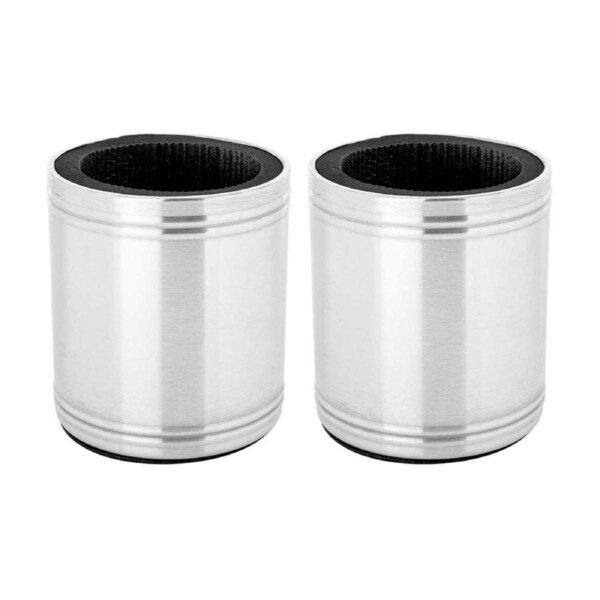 2PK Beer/Soda Can Bottle Stubby Holder Sleeve Metal/Stainless Steel Plain 375ml