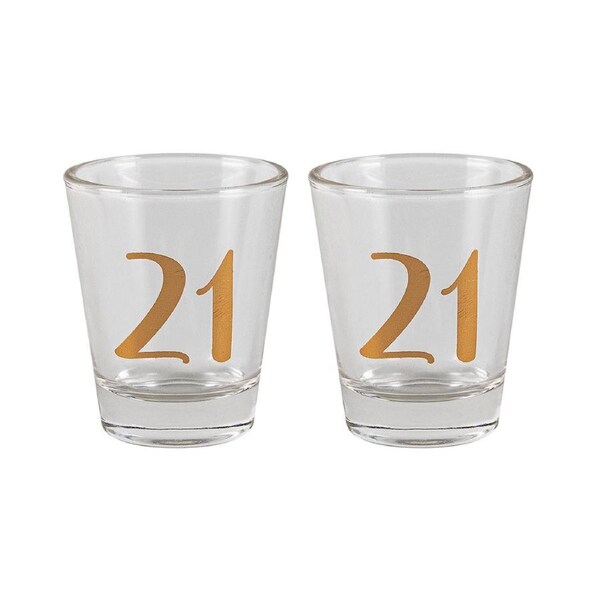 2PK Birthday 21st Celebration Rose Gold Liquor Alcohol Shot Glass 30ml Drink Cup