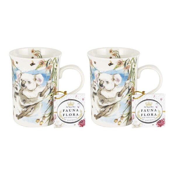 2PK Flora & Fauna Koala & Joey 360ml Native Wildlife Ceramic Decorated Gift Mug