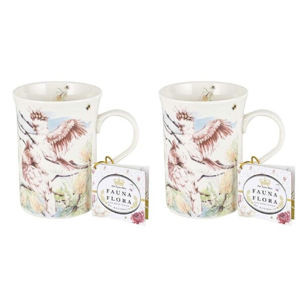 2PK Flora & Fauna Major Mitchel 360ml Ceramic Wildlife Floral Decorated Gift Mug