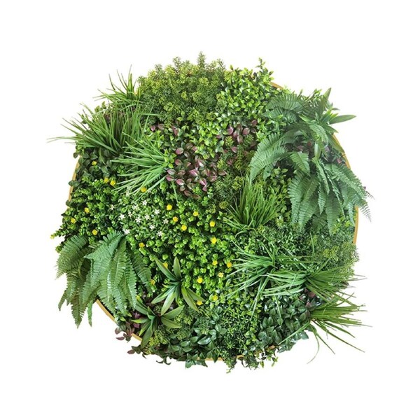 YES4HOMES Artificial Green Wall Plant Garden Flower Panel Disc Art 100cm Grassy UV Resistant-Wonderland