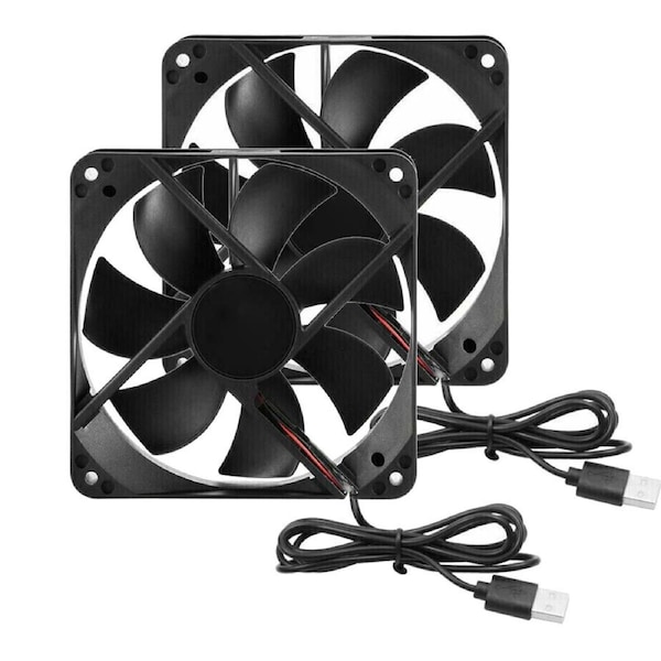 2PCS 120mm USB Cooling Fan Silent Fan Computer Case PC CPU Case DC 5V