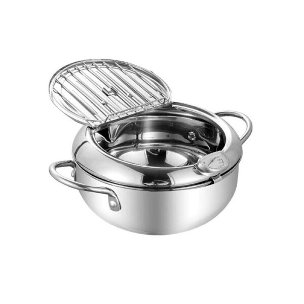 Japanese Tempura Fryer Frying Pan Pot Cooking Pot With Drain Rack