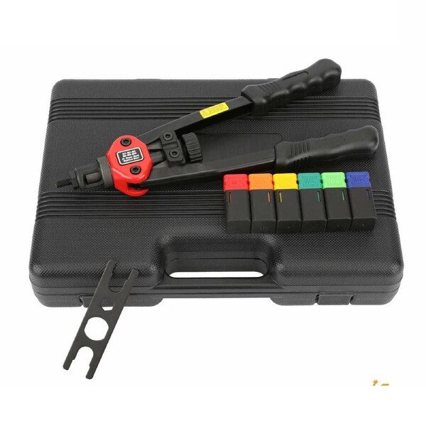 Nutsert Tool Kit Rivnut Rivet Nut Gun Mandrels M3 to M10 Carry Case 330mm handle