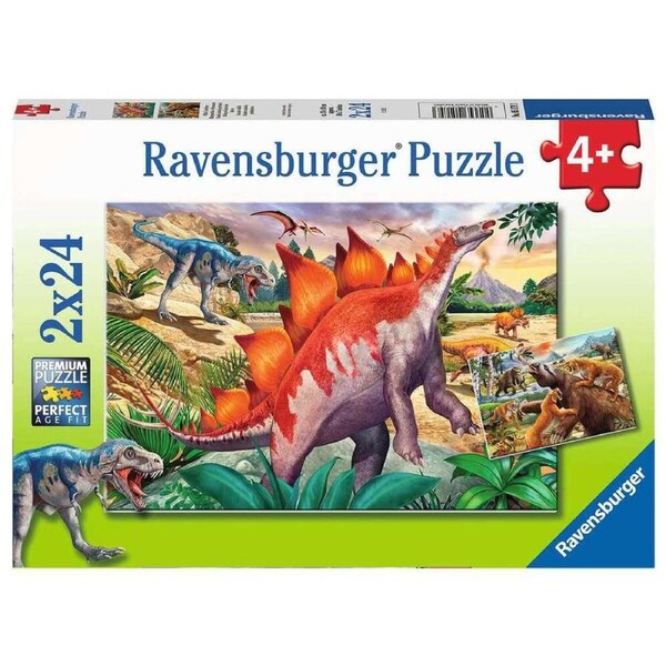 Ravensburger Puzzle 2 x 24pc - Jurassic Wildlife