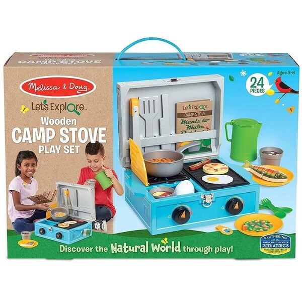 Melissa & Doug Lets Explore - Wooden Camp Stove Play Set