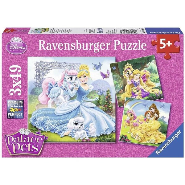 Ravensburger Puzzle 3 x 49pc - Disney Palace Pets - Belle, Cinderella, Rapunzel