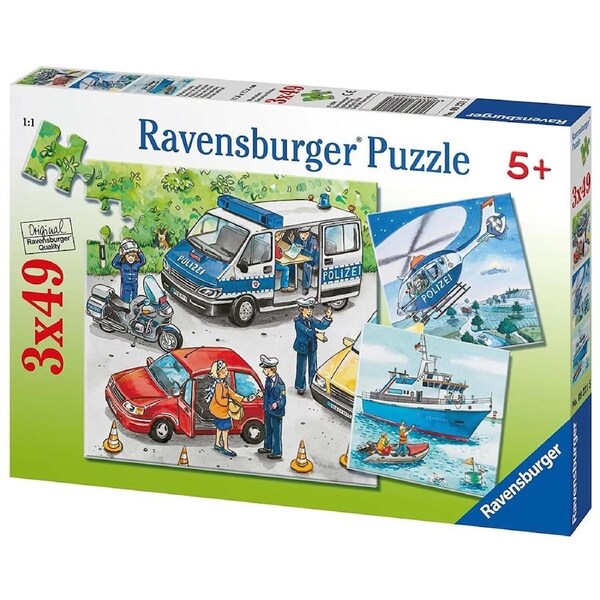 Ravensburger Puzzle 3 x 49pc - Police in Action