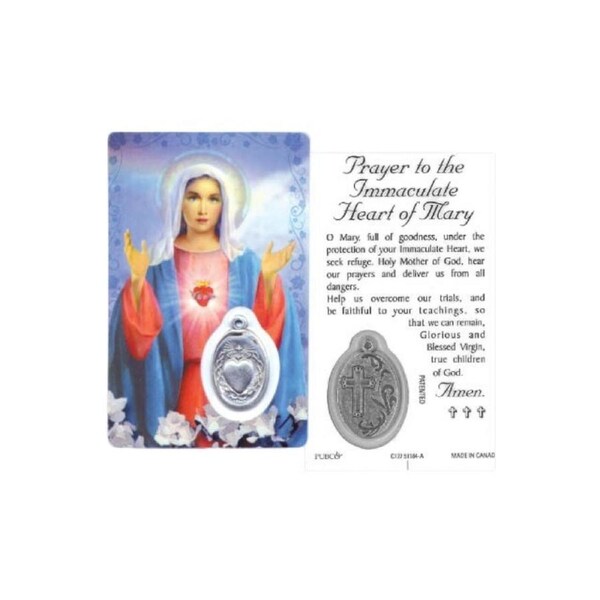 Immaculate Heart of Mary Souvenir Card and Charm