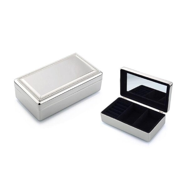 Whitehill Giftware - Silver Plated Rectangular Beaded Jewellery Box