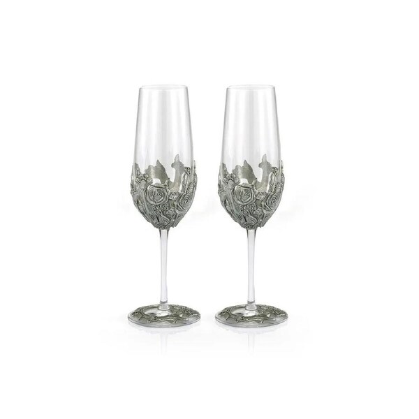 Royal Selangor Roses - Champagne Flute Pair
