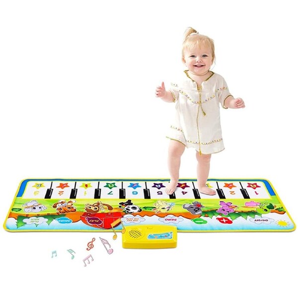 Piano Play Mat Musical Toys, Keyboard Dancing Mat Animal Touch Carpet Musical Blanket