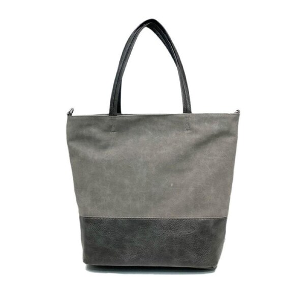 Nevenka Tote Bag Soft Leather Large Capacity Bucket Handbags for Women-Grey