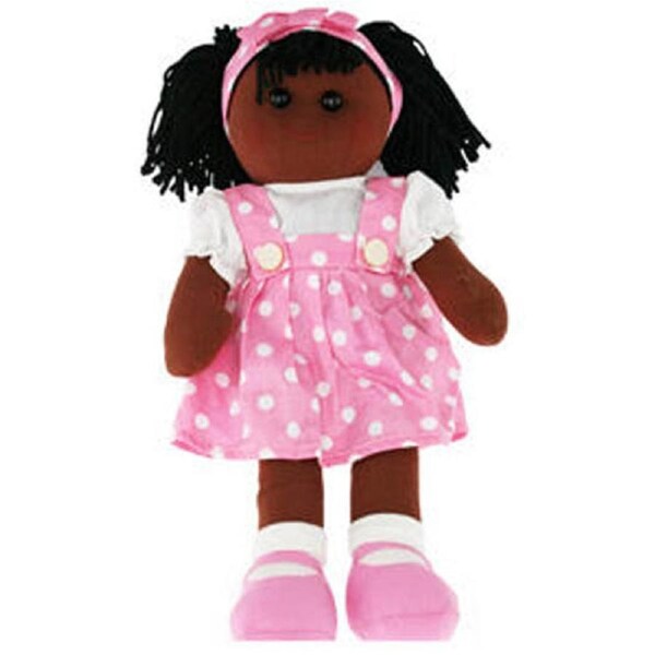 Hopscotch Lovely Soft Rag Doll MIMI Pink Polkadot Dress Large 35cm