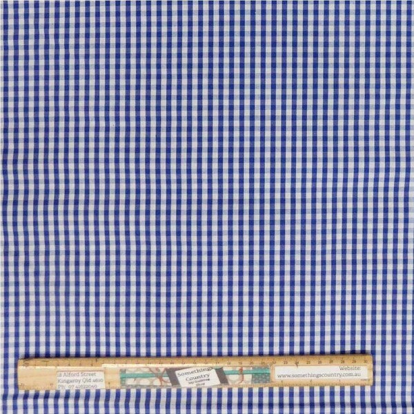 Quilting Patchwork Sewing Fabric 4mm Dark Blue Gingham 145x50cm
