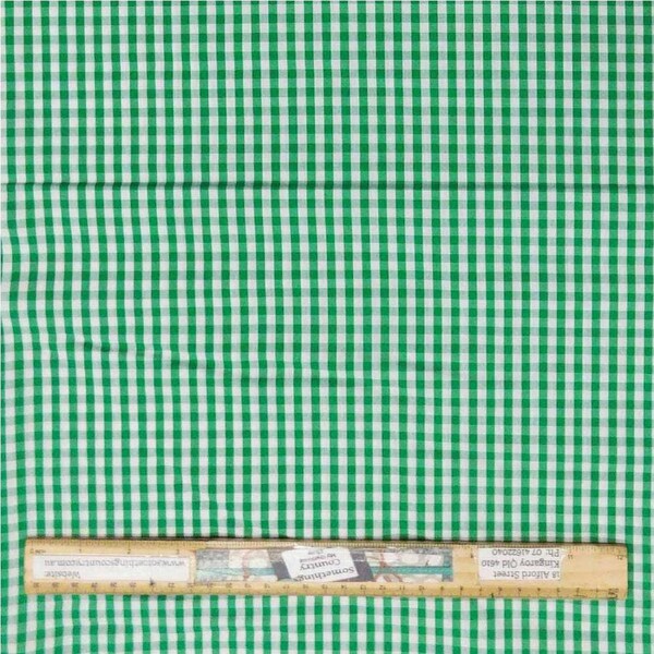 Quilting Patchwork Sewing Fabric 4mm Lime Green Gingham 145x50cm