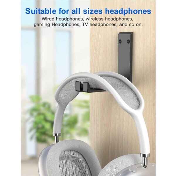 Foldable Headphone Hanger Holder Mount, Link Dream Aluminum Headset Hook Strong 3M Adhesive Headphone Hanger Mount with Cable Organizer for All Headphones