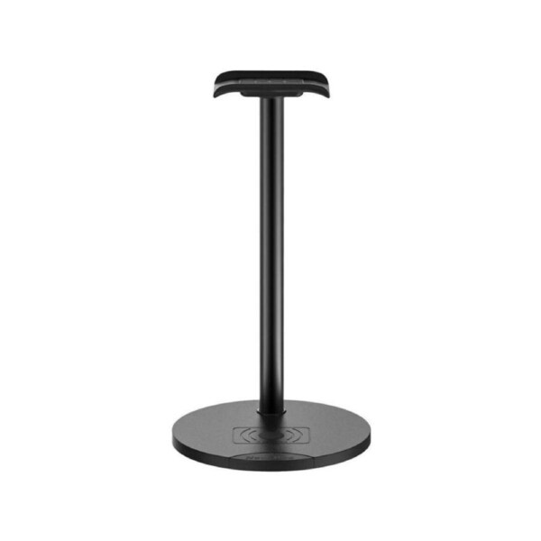 New Bee Sturdy 2-in-1 Headset Holder Wireless Charger Pad - Black