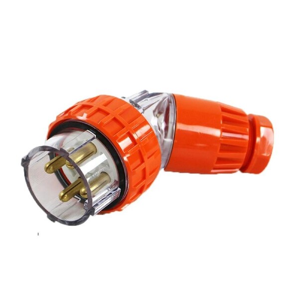 56PA 5 Pin 32 Amp 3 Phase Male Angled Plug Industrial IP 66 Weatherproof