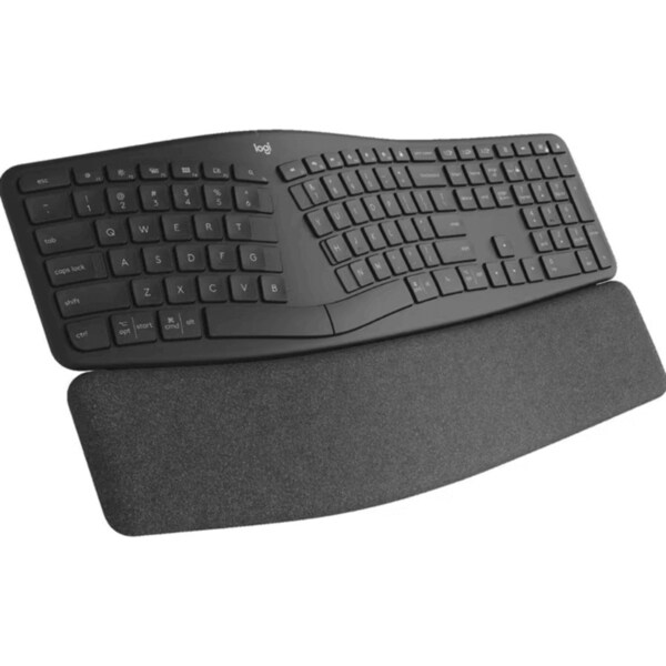 Logitech ERGO K860 Wireless Keyboard Bluetooth Ergonomic Wrist Palm Rest Black