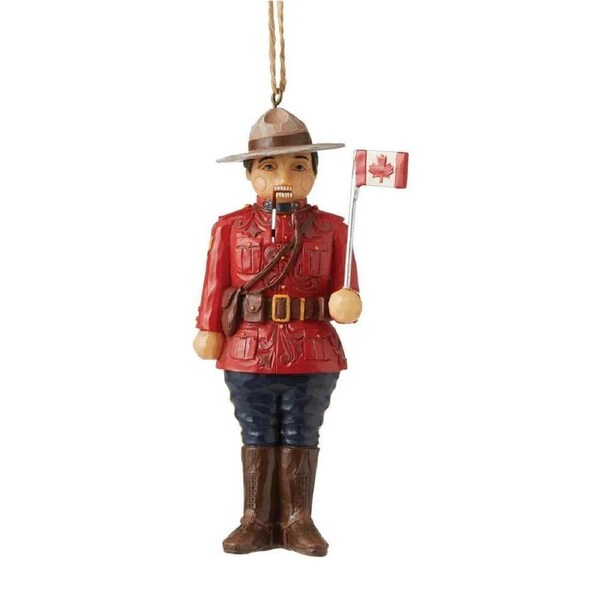 Jim Shore Heartwood Creek Christmas Around The World - Canadian Mountie Nutcracker Hanging Ornament