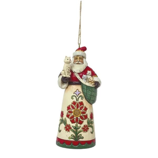 Jim Shore Heartwood Creek - Santa With Sack of Kittens Hanging Ornament