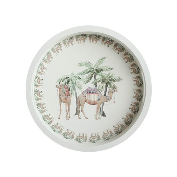 Rayell Tray Oasis Camels White 40x40cm Serving Food/Kitchen Serving/Dining Tray