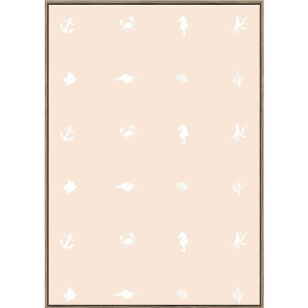 Rayell Wood Framed Kids Wall Hanging Artwork Home Decor Marine Peach 50x70cm