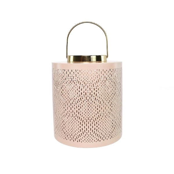Rayell Lantern Outdoor Metal Candle Holder Muttrah Dusty Pink Medium 26x28x26cm