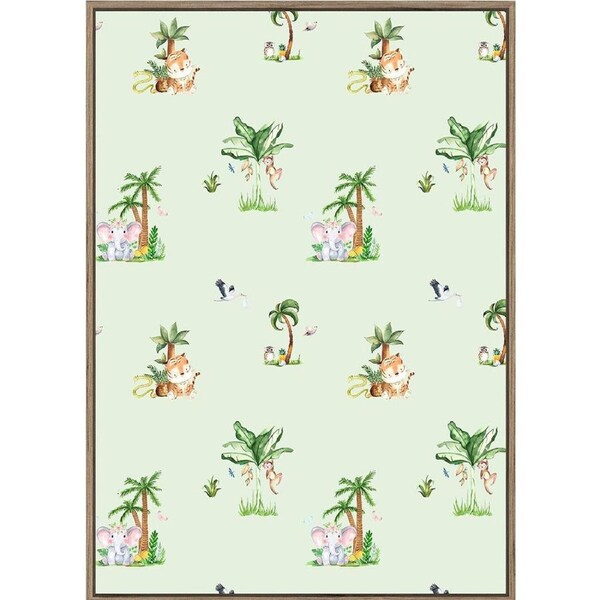 Rayell Wood Framed Kids Wall Hanging Artwork Amazon Sage Green 50x70cm Decor